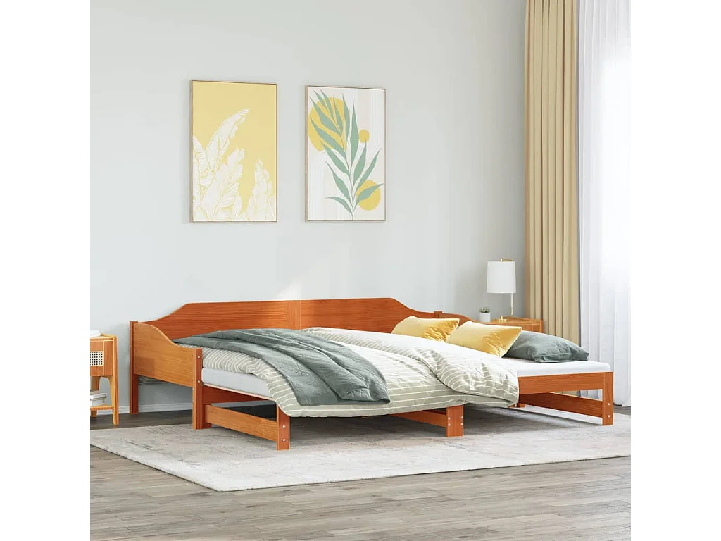 Divano letto e letto estraibile senza materasso 80x200 cm in legno massello