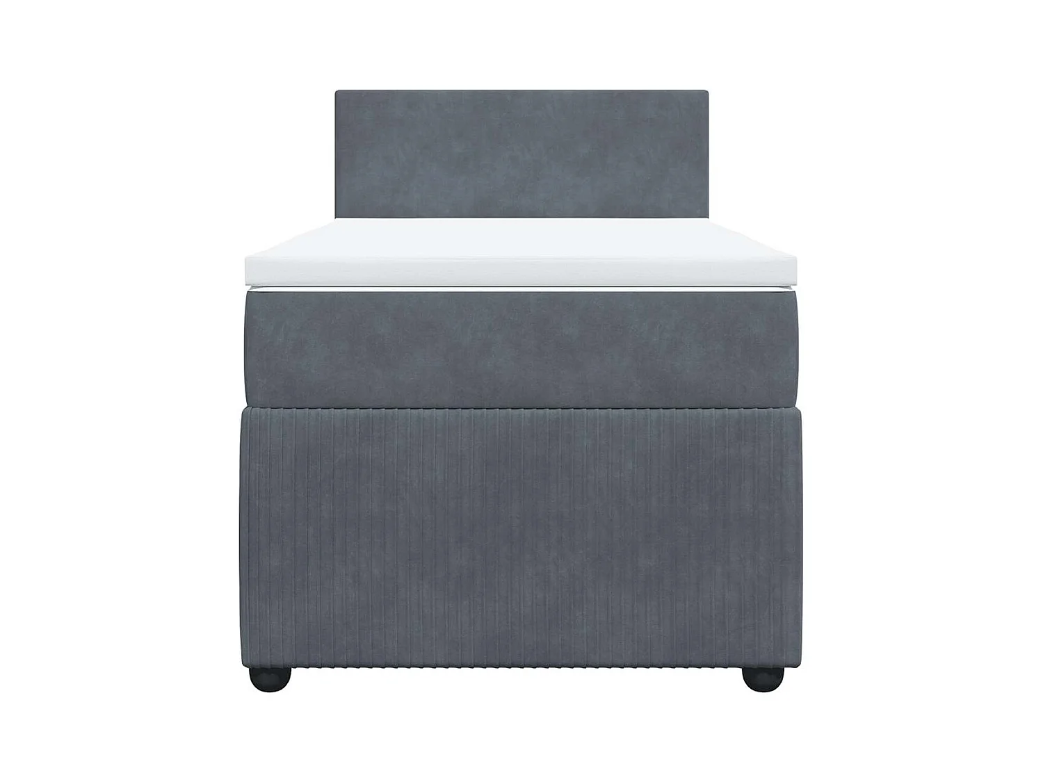 Lattenbodem en matras Donkergrijs 90x190 cm Fluweel