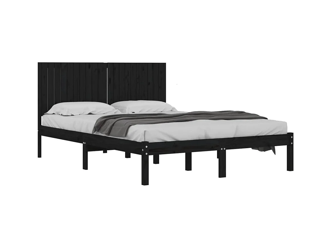 Bettgestell ohne Matratze schwarz 200x200 cm Kiefer Massivholz