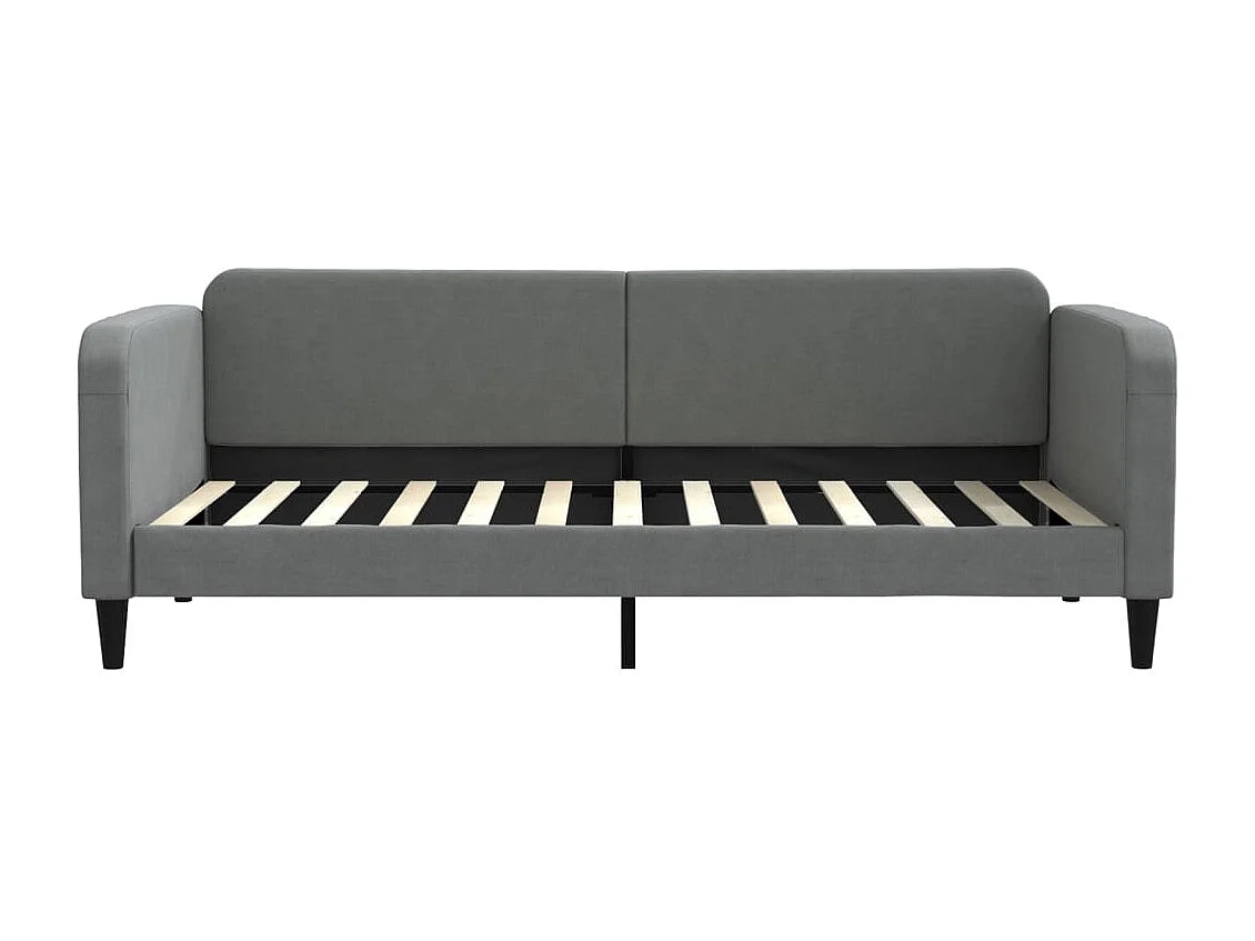 Lit de jour avec matelas gris foncé 90x200 cm tissu