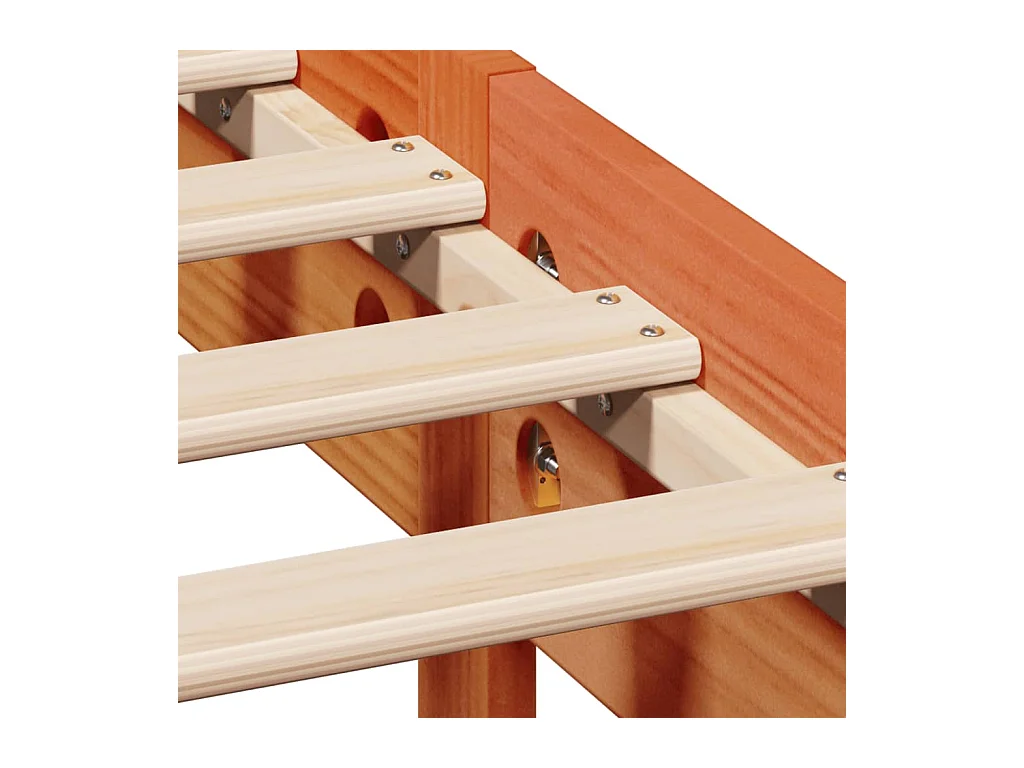 Estructura de cama sin colchón marrón cera 140x190cm madera maciza de pino