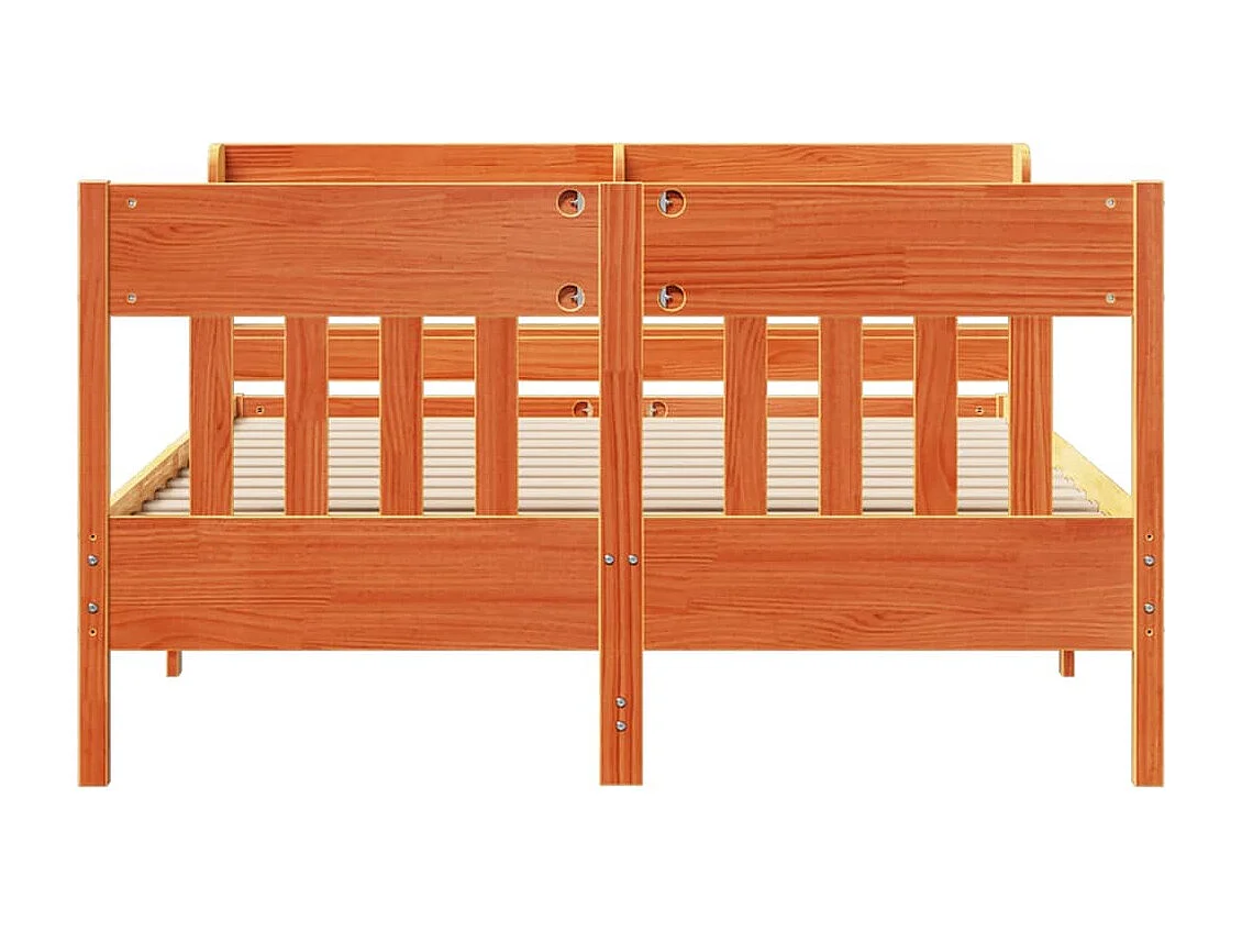 Struttura letto senza materasso cera marrone 140x190cm legno massello di pino