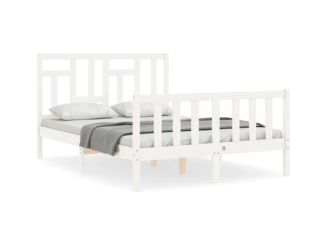 Bedframe zonder matras wit massief grenenhout