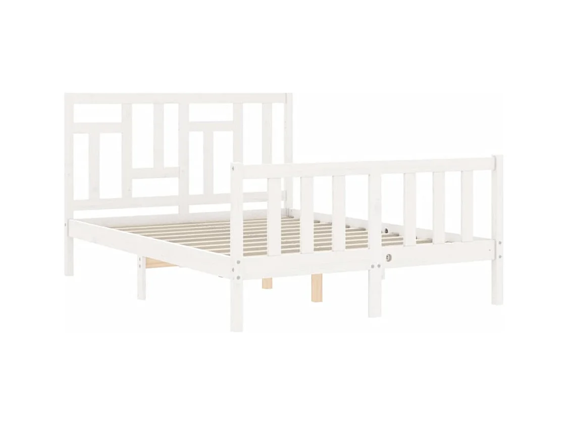 Bedframe zonder matras wit massief grenenhout