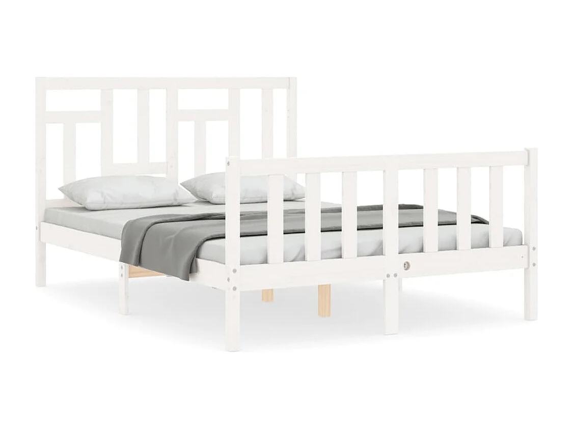 Bedframe zonder matras wit massief grenenhout