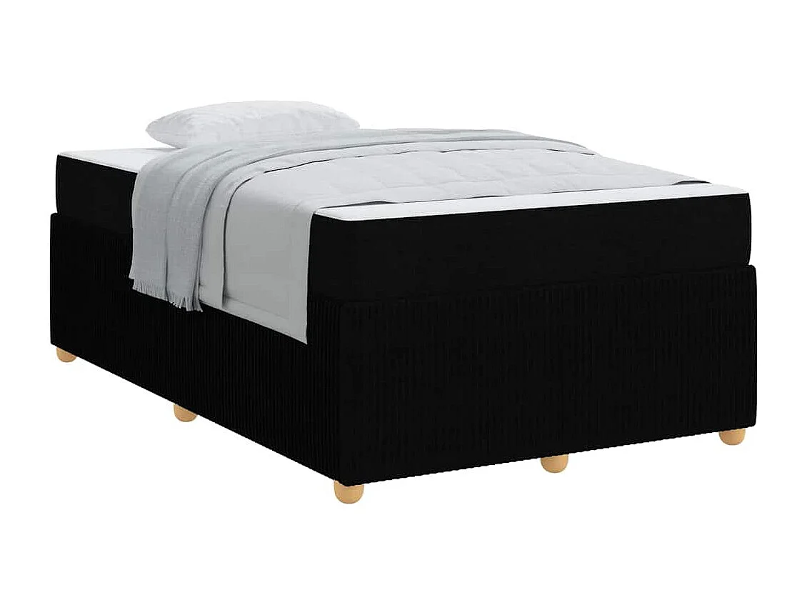 Estructura de cama con colchón con colchón Tela negra 120 x 200 cm