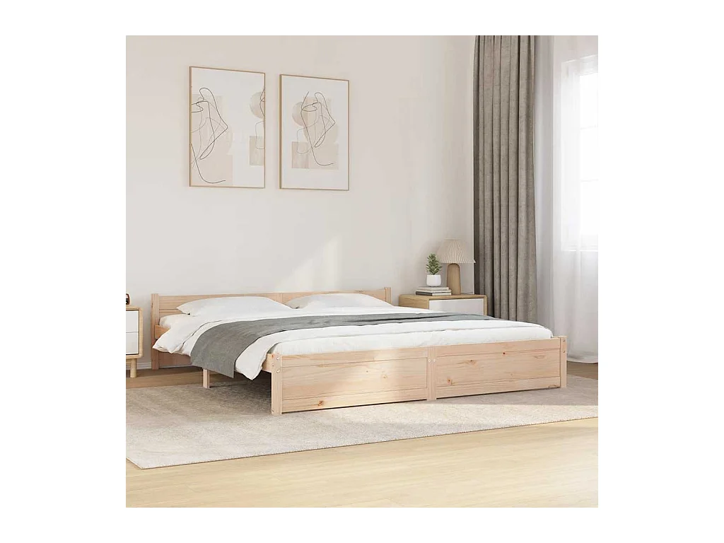 Struttura letto in legno massello senza materasso 180x200 cm