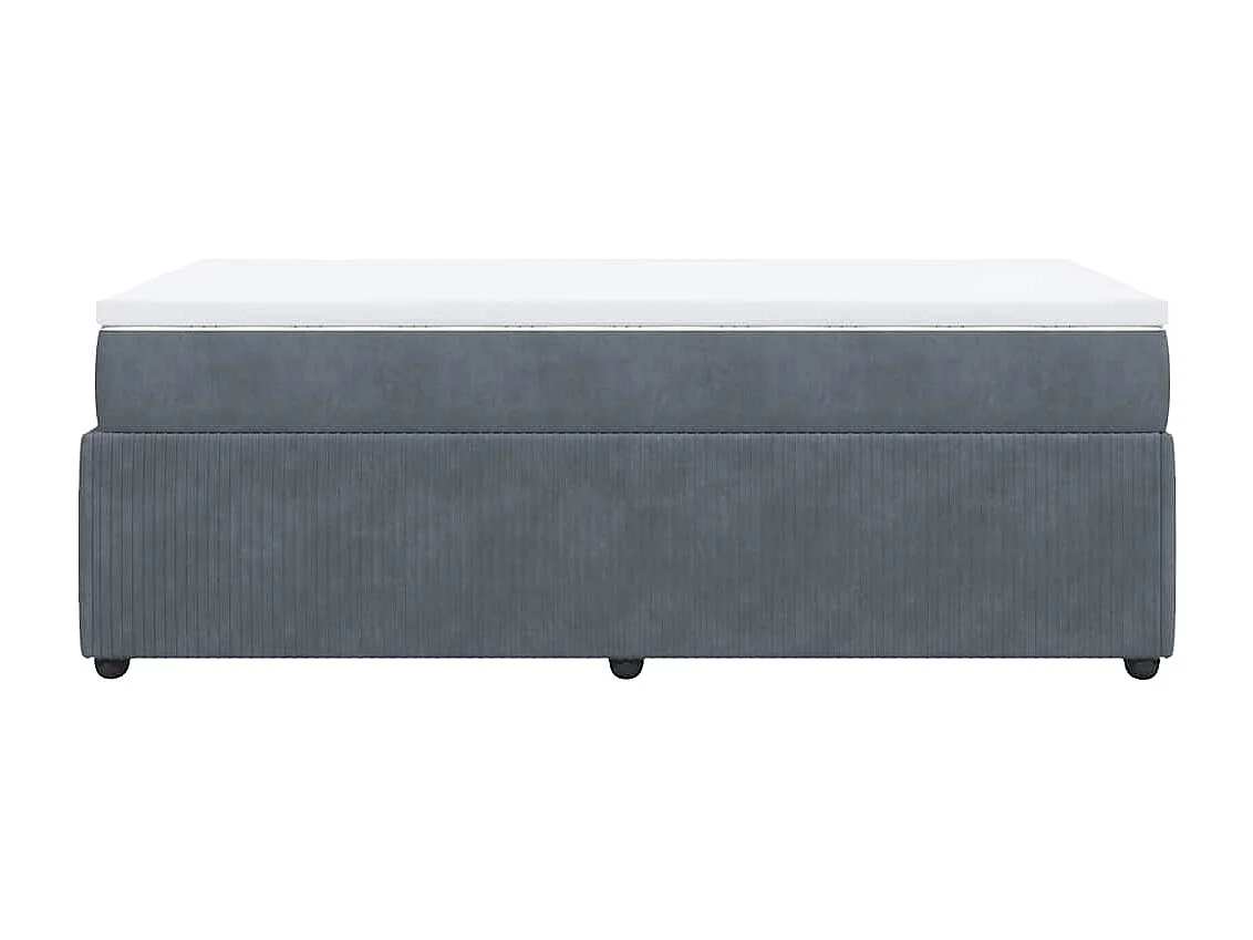 Lattenbodem en matras Donkergrijs 90x190 cm Fluweel