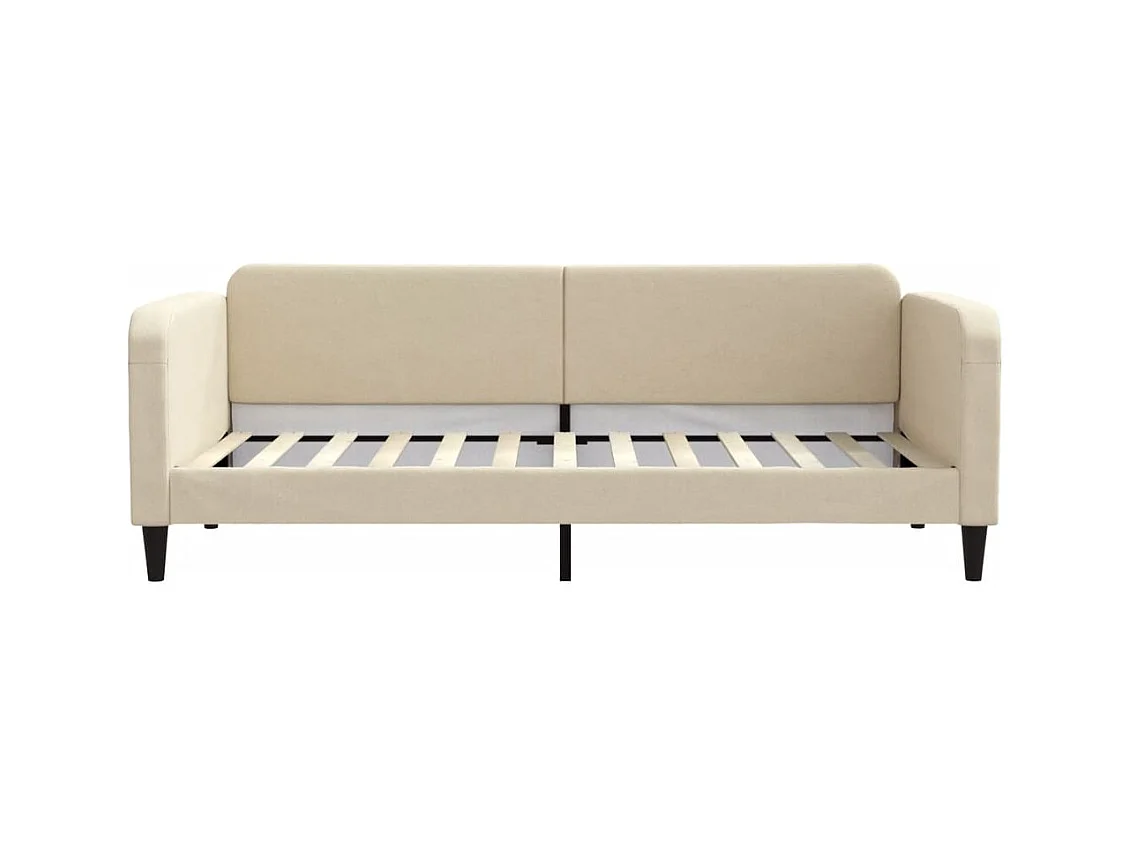 Lit de jour avec matelas crème 90x200 cm tissu