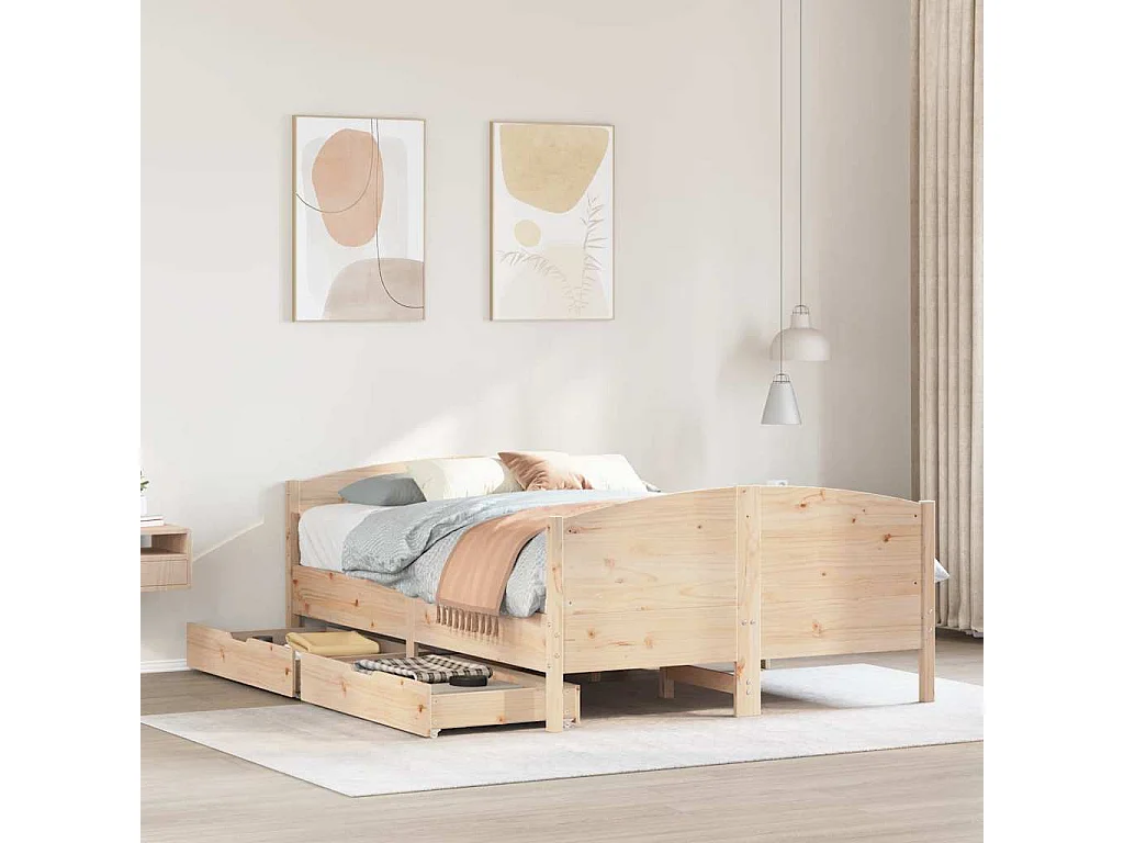 Bedframe zonder matras 150x200 cm massief grenenhout