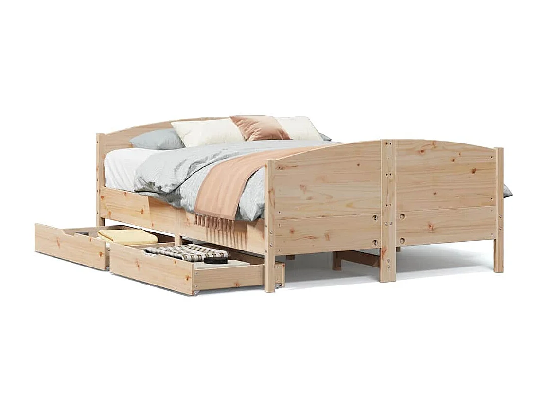 Bedframe zonder matras 150x200 cm massief grenenhout