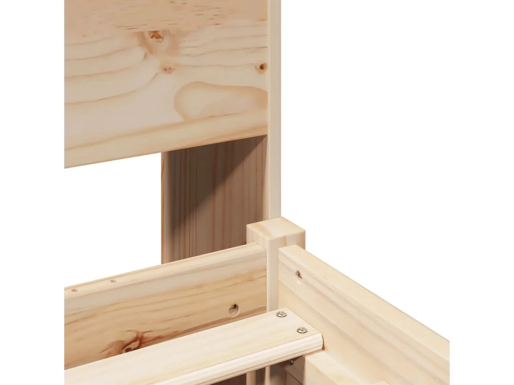 Lit bibliothèque sans matelas 90x200 cm bois de pin massif