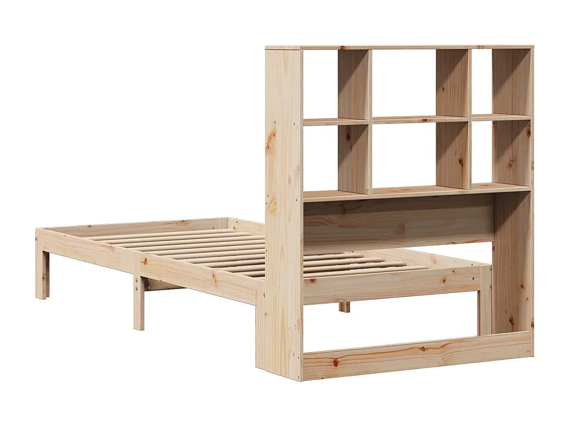 Letto libreria senza materasso 90x200 cm in legno massello di pino
