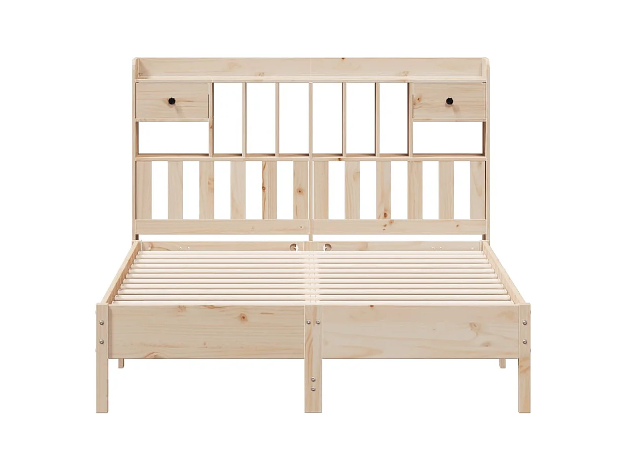 Bibliotheekbed zonder matras 140x190 cm massief grenenhout