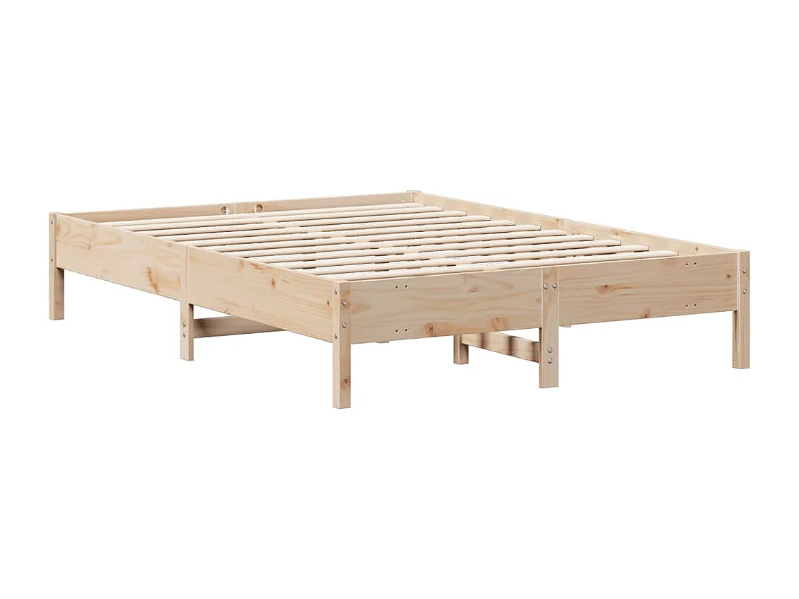 Bibliotheekbed zonder matras 140x190 cm massief grenenhout