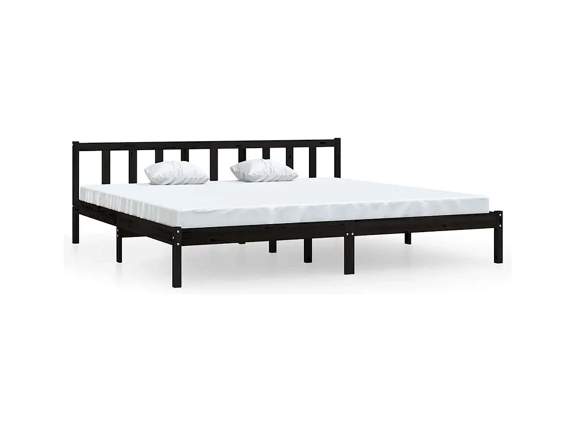 Struttura letto senza materasso in legno massello nero 200x200 cm