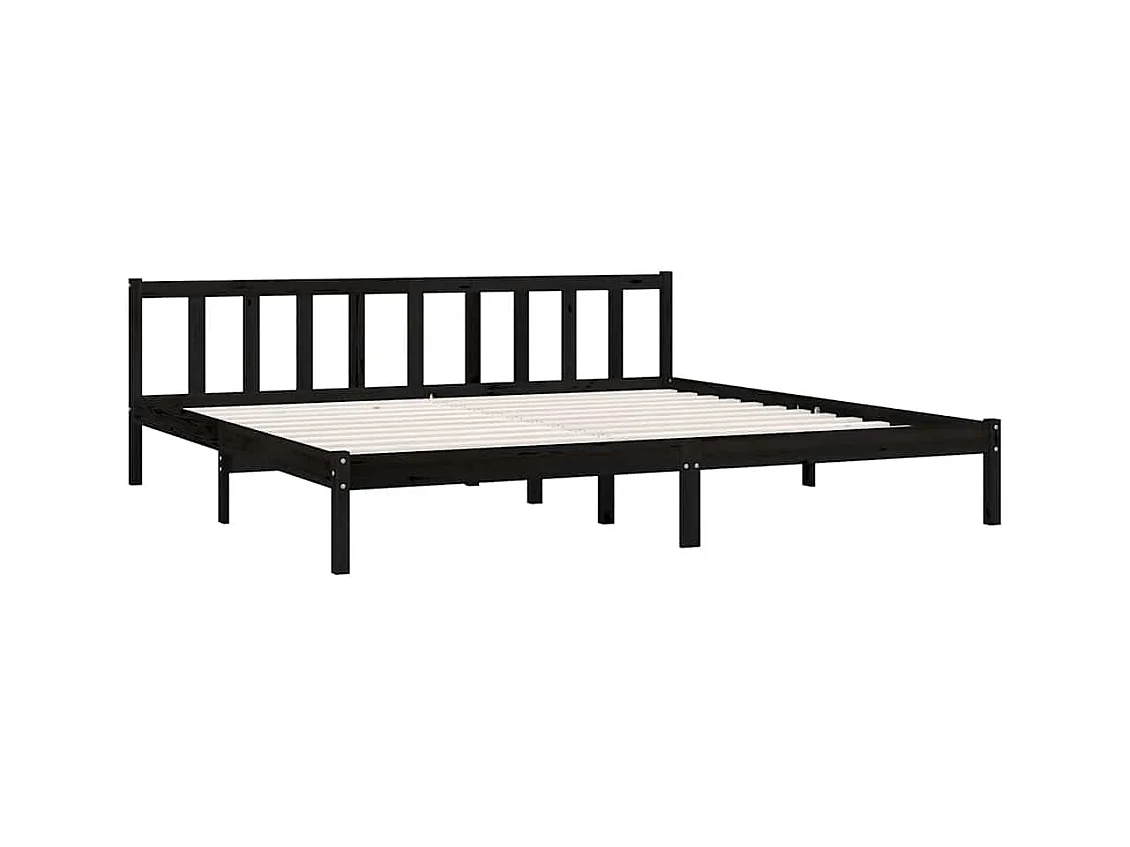 Struttura letto senza materasso in legno massello nero 200x200 cm