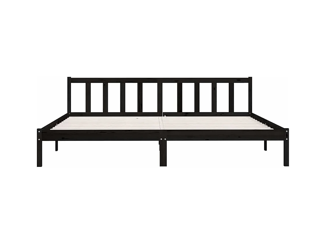 Struttura letto senza materasso in legno massello nero 200x200 cm