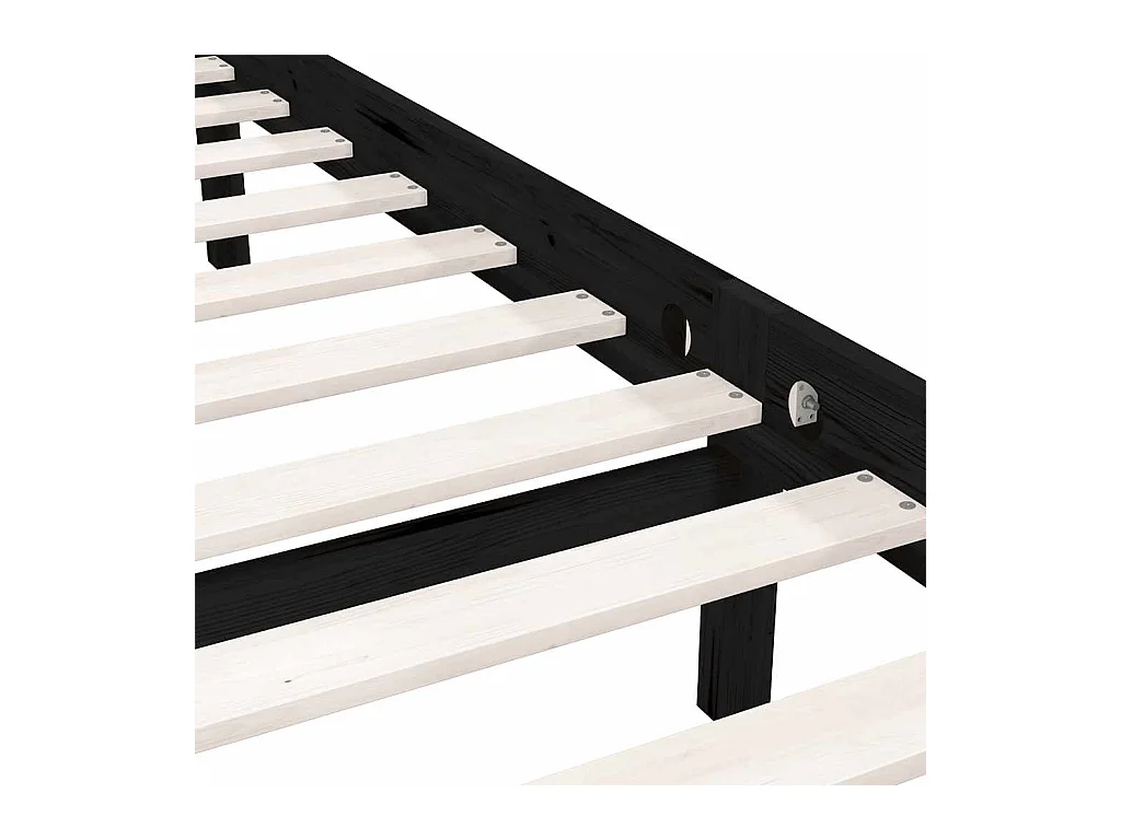 Struttura letto senza materasso in legno massello nero 200x200 cm
