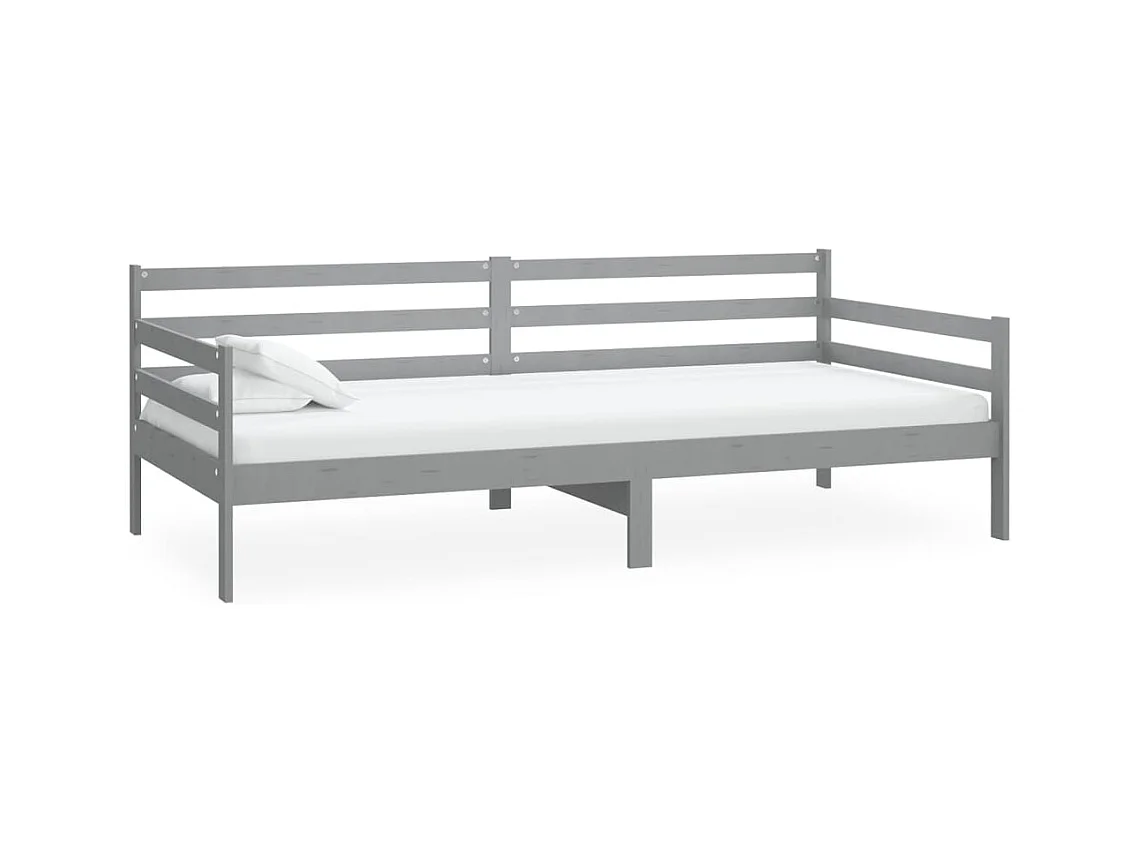 Dagbed met matras 90x200 cm Grijs Massief grenenhout