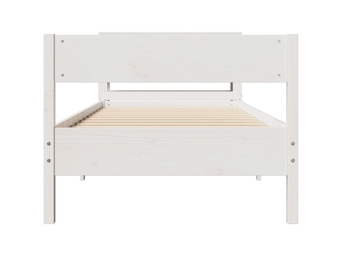 Struttura letto senza materasso bianco 90x200 cm in legno massello di pino