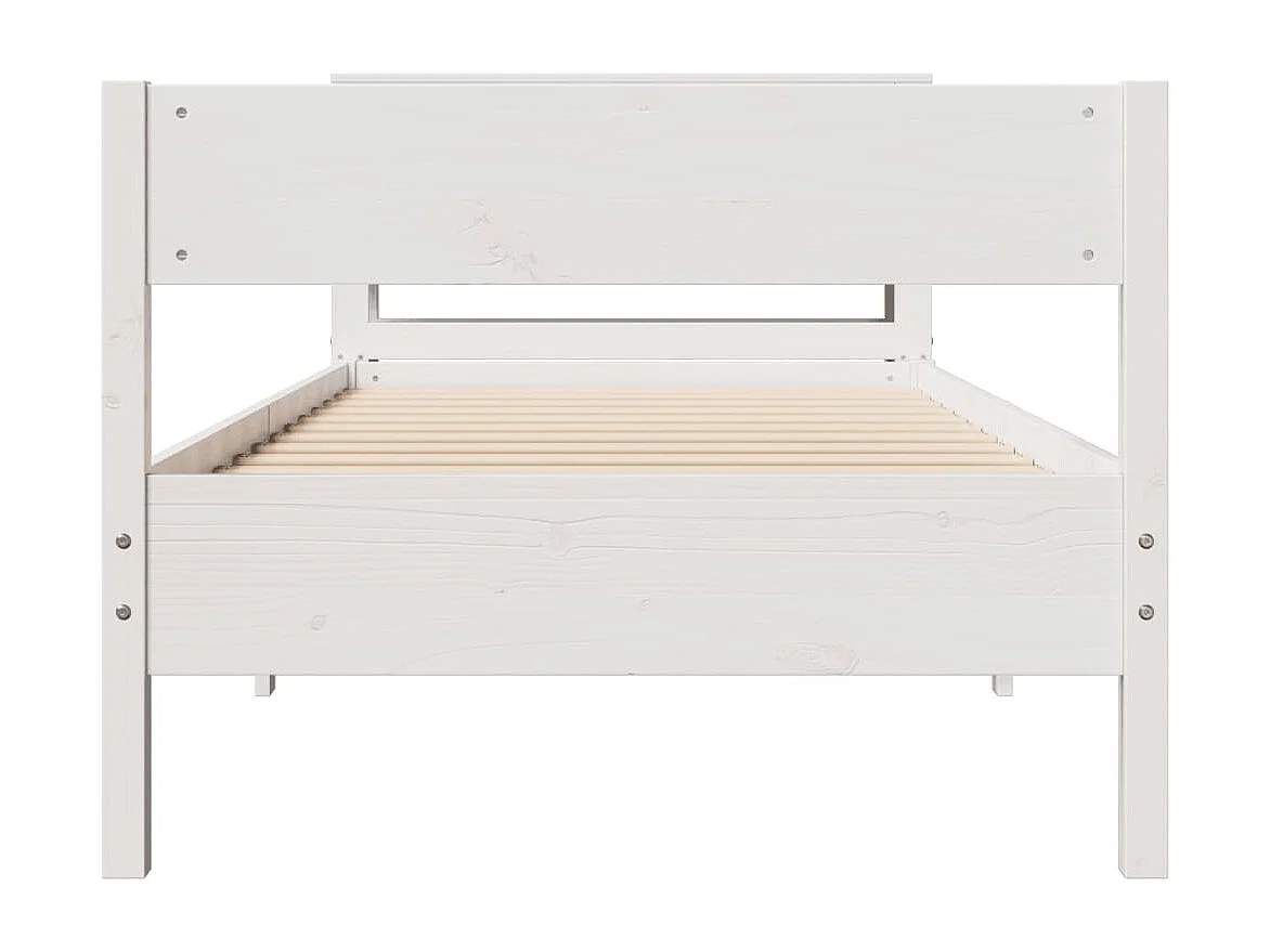 Struttura letto senza materasso bianco 90x200 cm in legno massello di pino