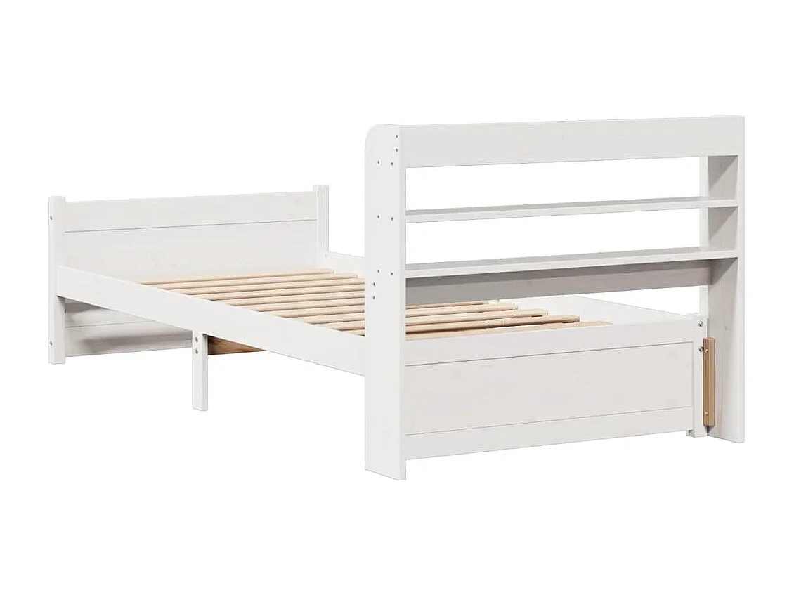 Bedframe met hoofdbord zonder matras wit 90x190 cm