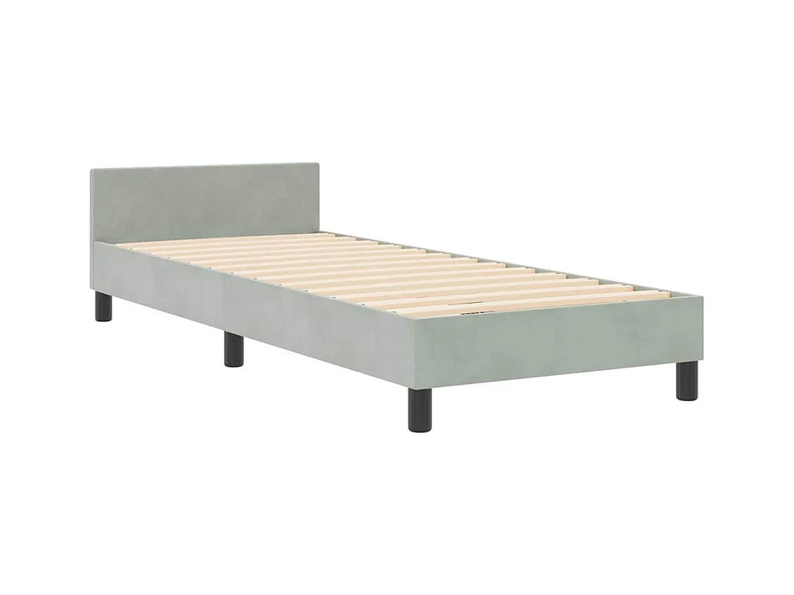 Bedframe met hoofdbord Lichtgrijs 80 x 200 cm Fluweel
