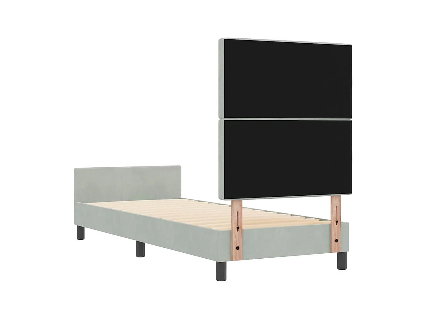 Bedframe met hoofdbord Lichtgrijs 80 x 200 cm Fluweel