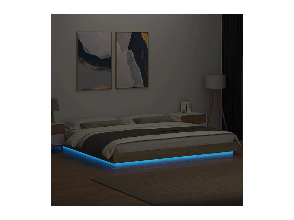 Struttura letto con luci LED senza materasso 200x200 cm