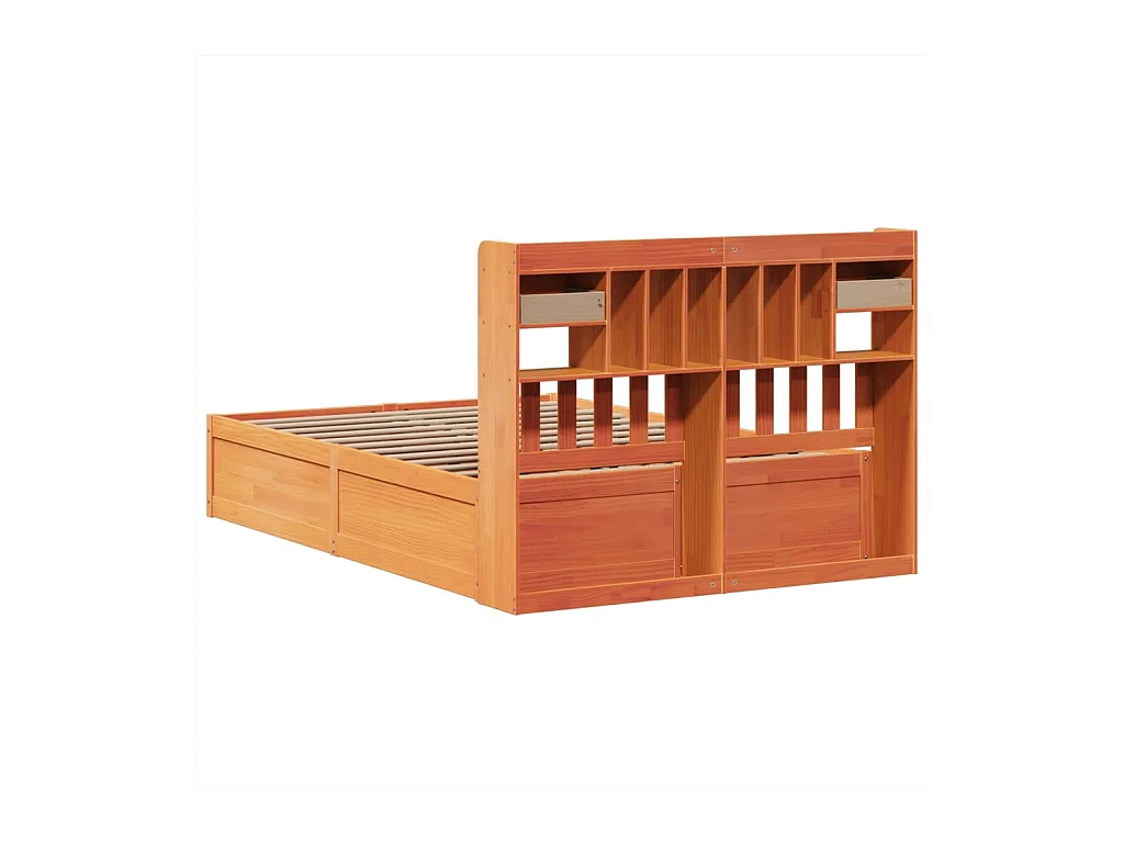 Struttura letto senza materasso cera marrone 140x190cm legno massello di pino
