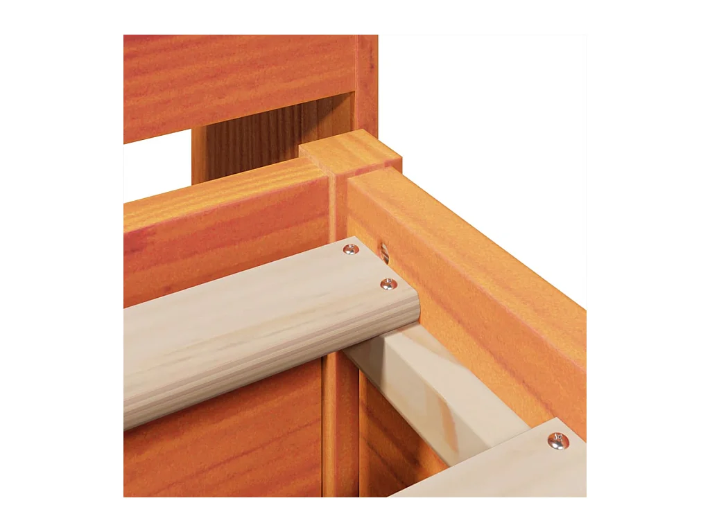 Struttura letto senza materasso cera marrone 140x190cm legno massello di pino