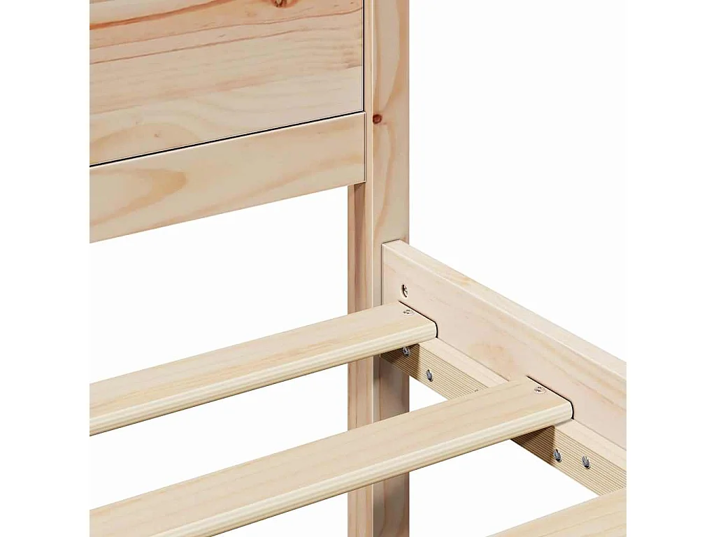 Bruin bedframe 140 x 200 cm massief grenenhout