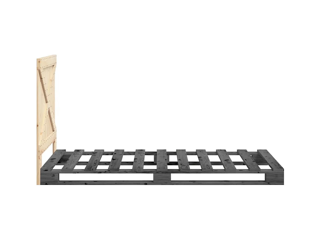 Cadre de lit sans matelas gris 100x200 cm bois massif de pin