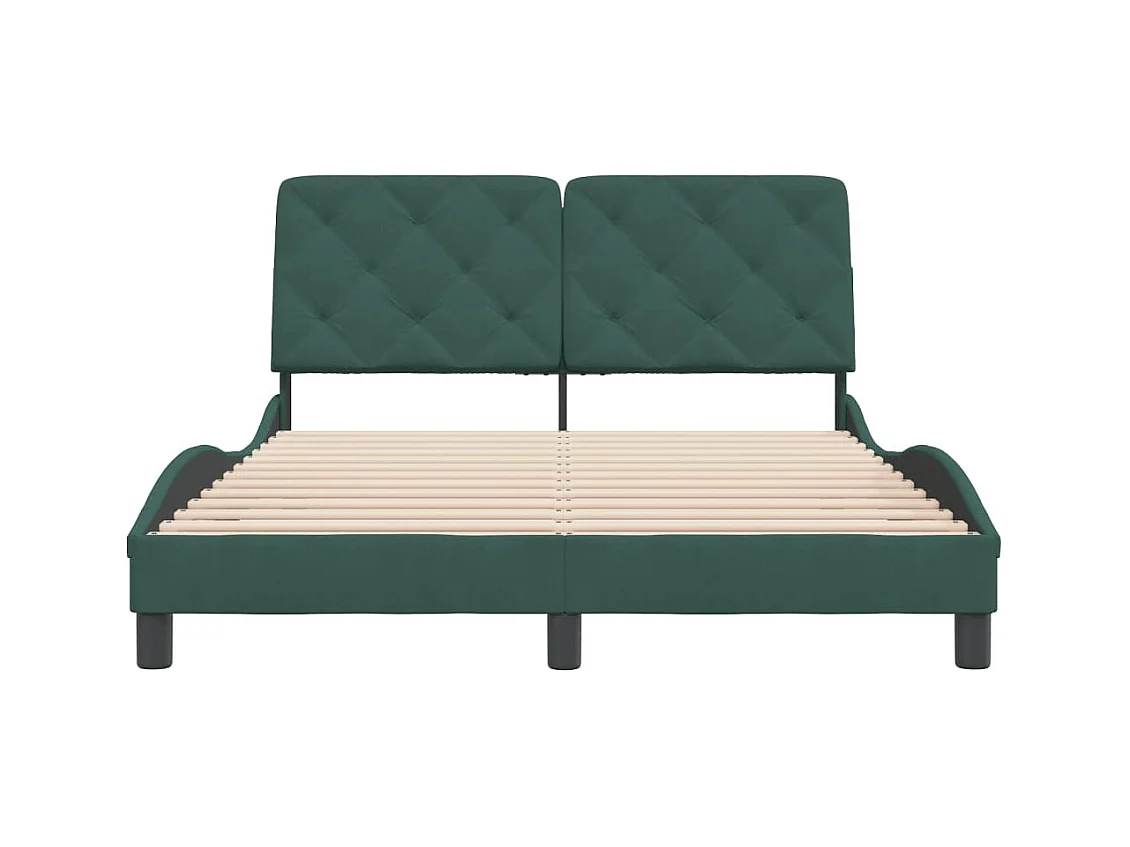 Struttura letto verde scuro senza materasso 140x200 cm velluto