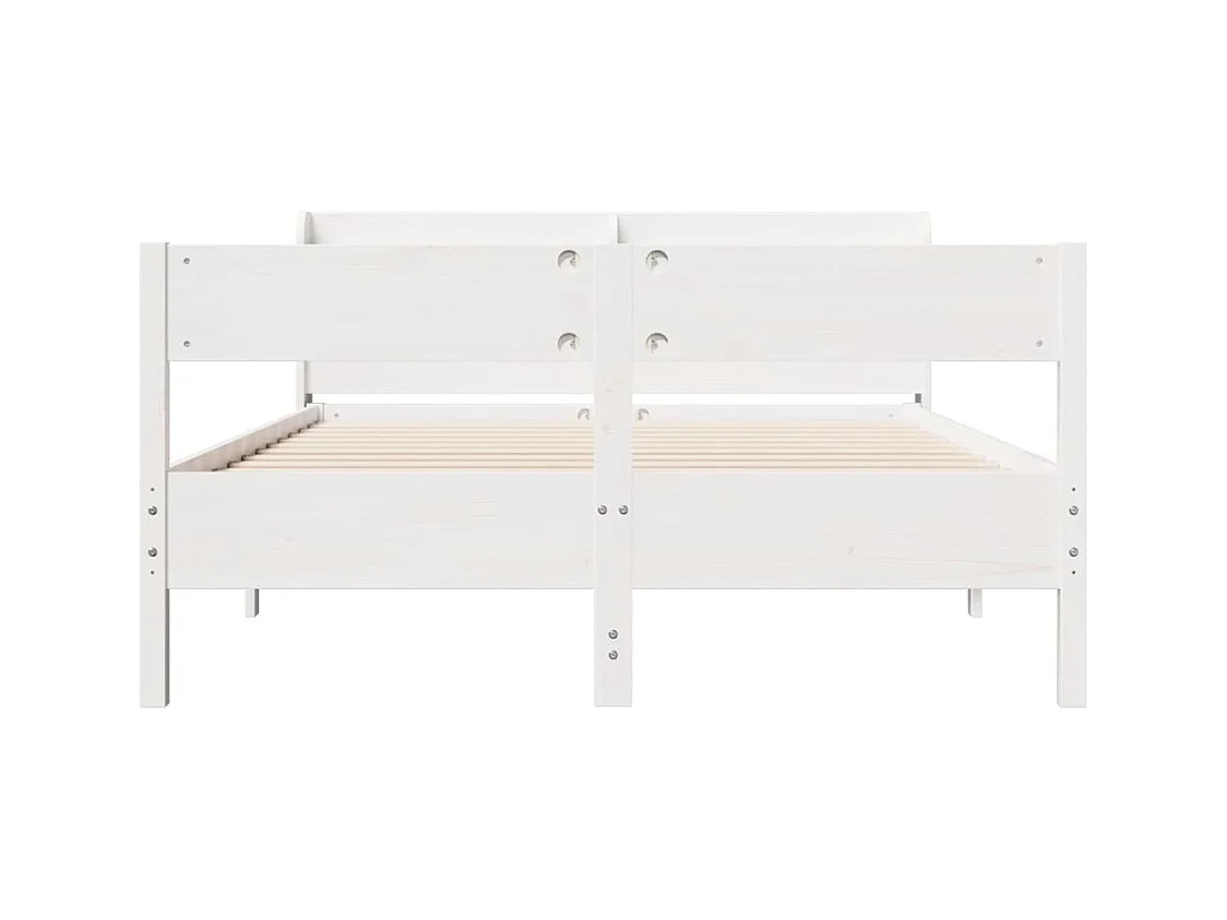 Struttura letto senza materasso bianco 140x200 cm in legno massello di pino