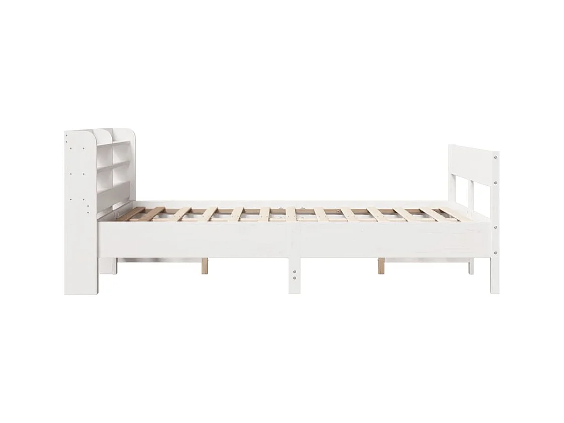 Struttura letto senza materasso bianco 140x200 cm in legno massello di pino