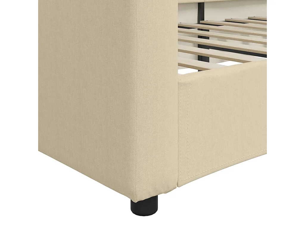 Divano letto senza materasso in tessuto crema 80x200 cm