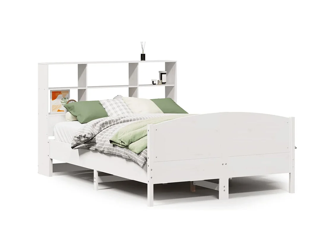 Wit boekenkastbed zonder matras 120x200 cm massief grenenhout