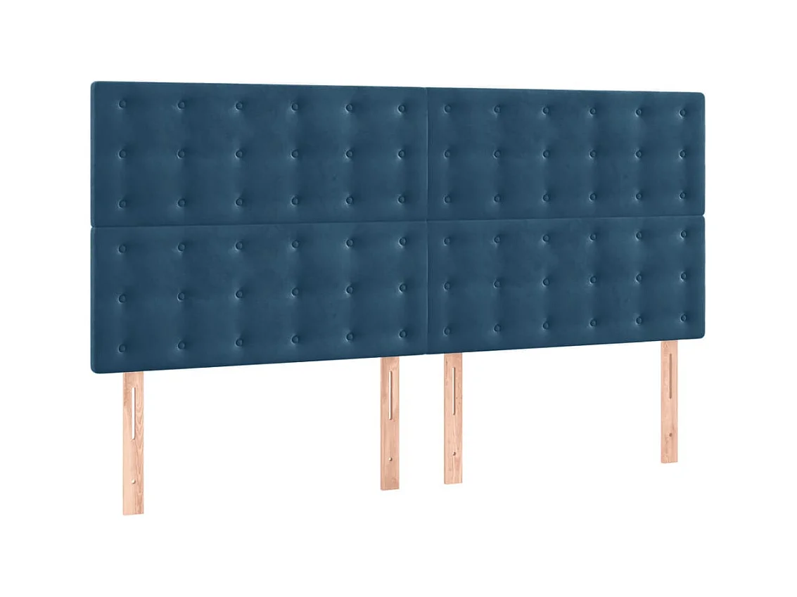 Estructura de cama sin colchón azul oscuro 160x200 cm terciopelo