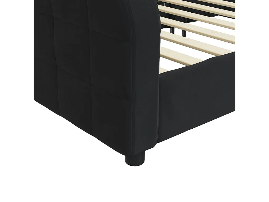 Dagbed zonder matras zwart 90x200 cm fluweel