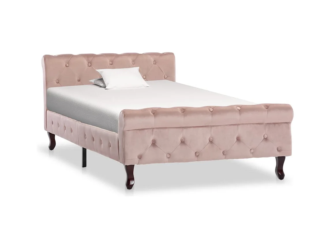 Struttura letto senza materasso Velluto Rosa 100x200 cm