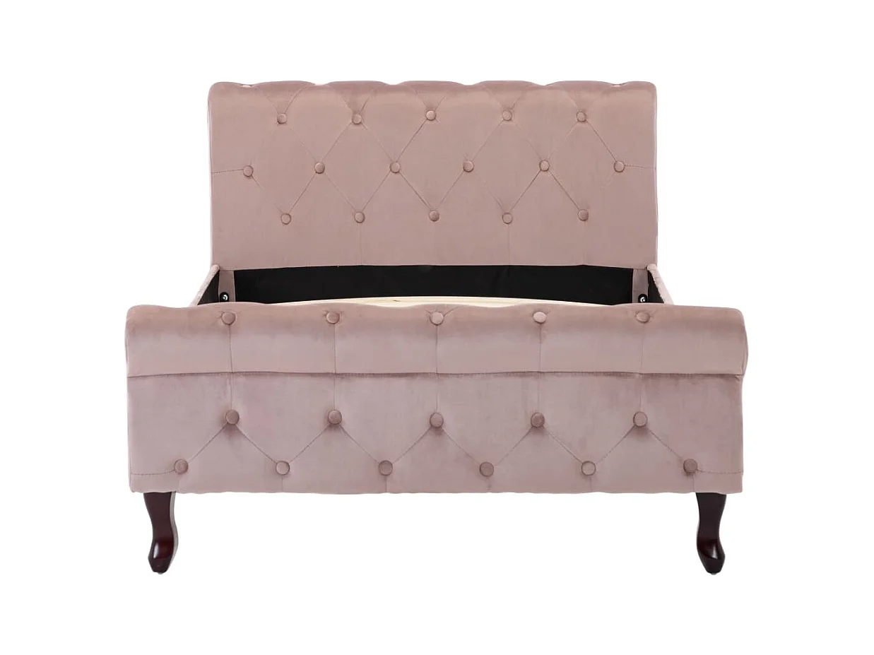 Struttura letto senza materasso Velluto Rosa 100x200 cm