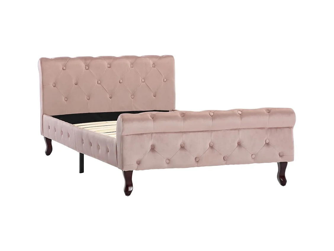 Cadre de lit sans matelas Rose Velours 100x200 cm