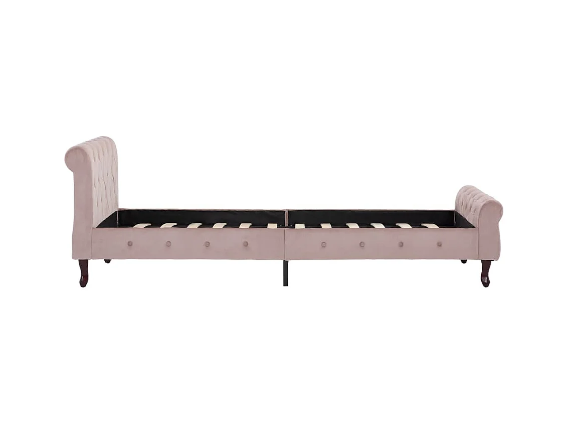 Cadre de lit sans matelas Rose Velours 100x200 cm