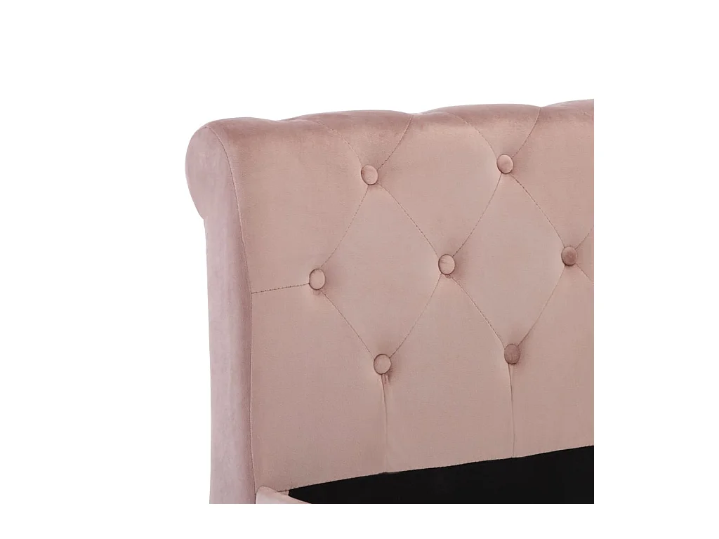 Cadre de lit sans matelas Rose Velours 100x200 cm