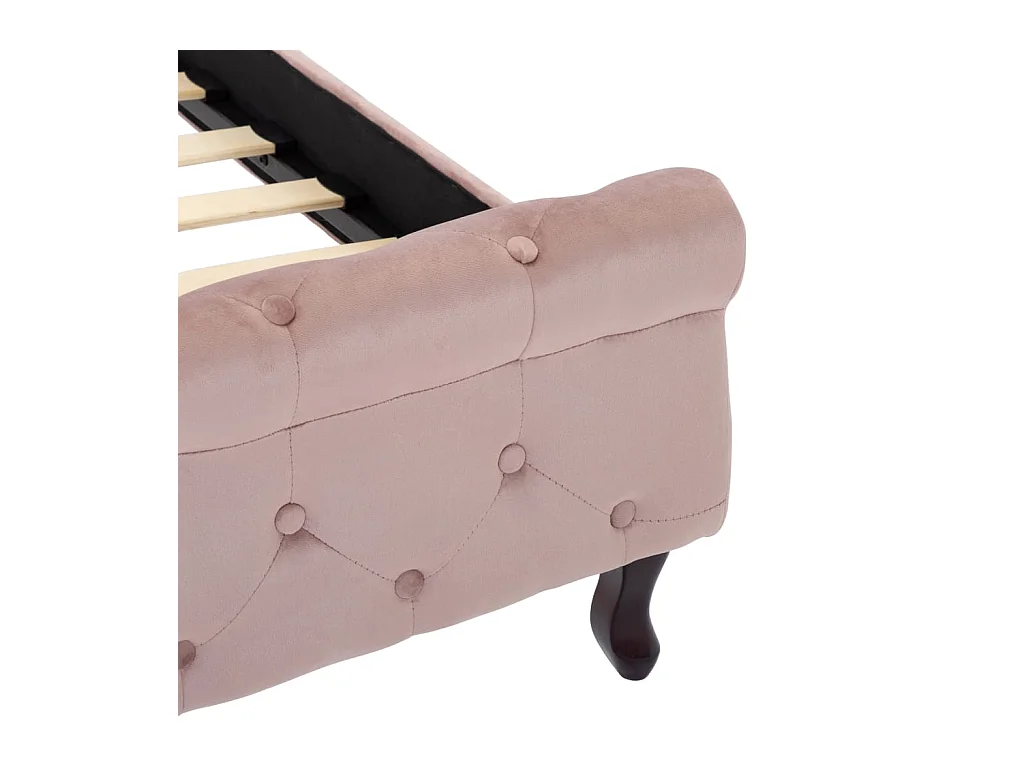 Cadre de lit sans matelas Rose Velours 100x200 cm