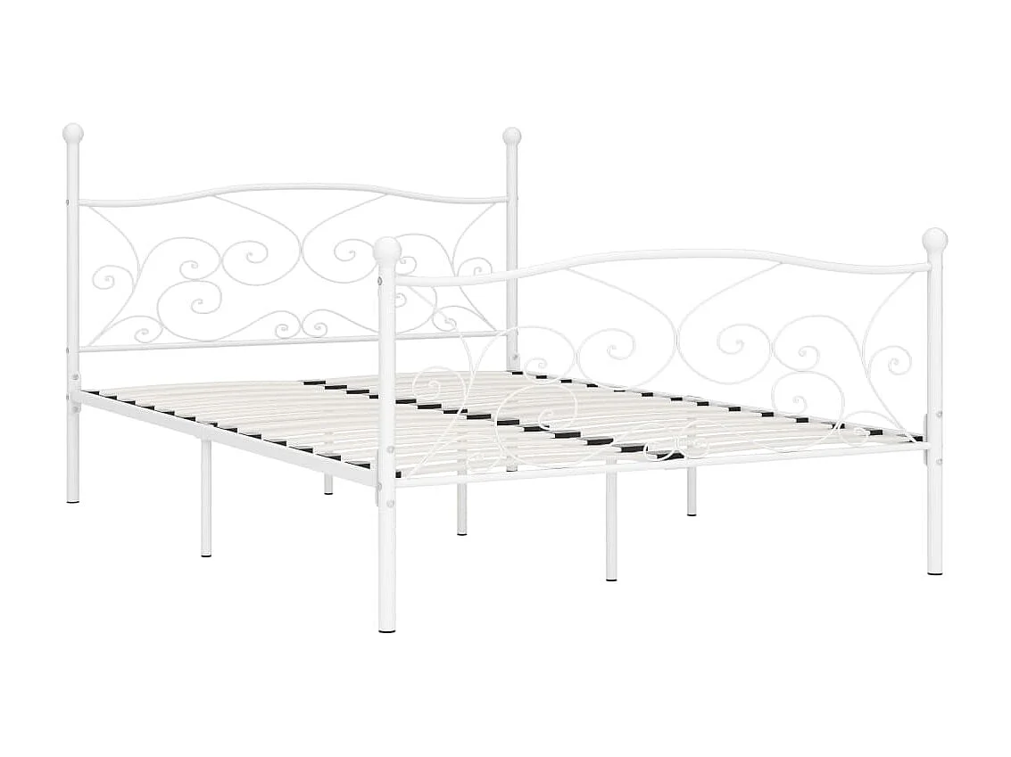 Cadre de lit sans matelas avec sommier à lattes métal 120x200cm