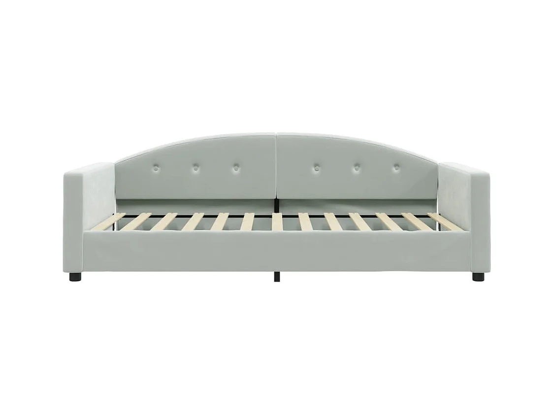 Diván sin colchón gris claro 100x200 cm terciopelo