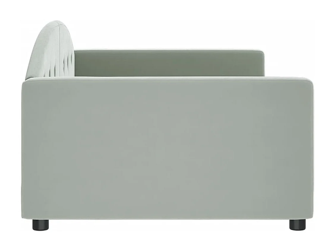 Dagbed zonder matras lichtgrijs 100x200 cm fluweel